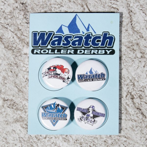 Wasatch Roller Derby Buttons Multipack