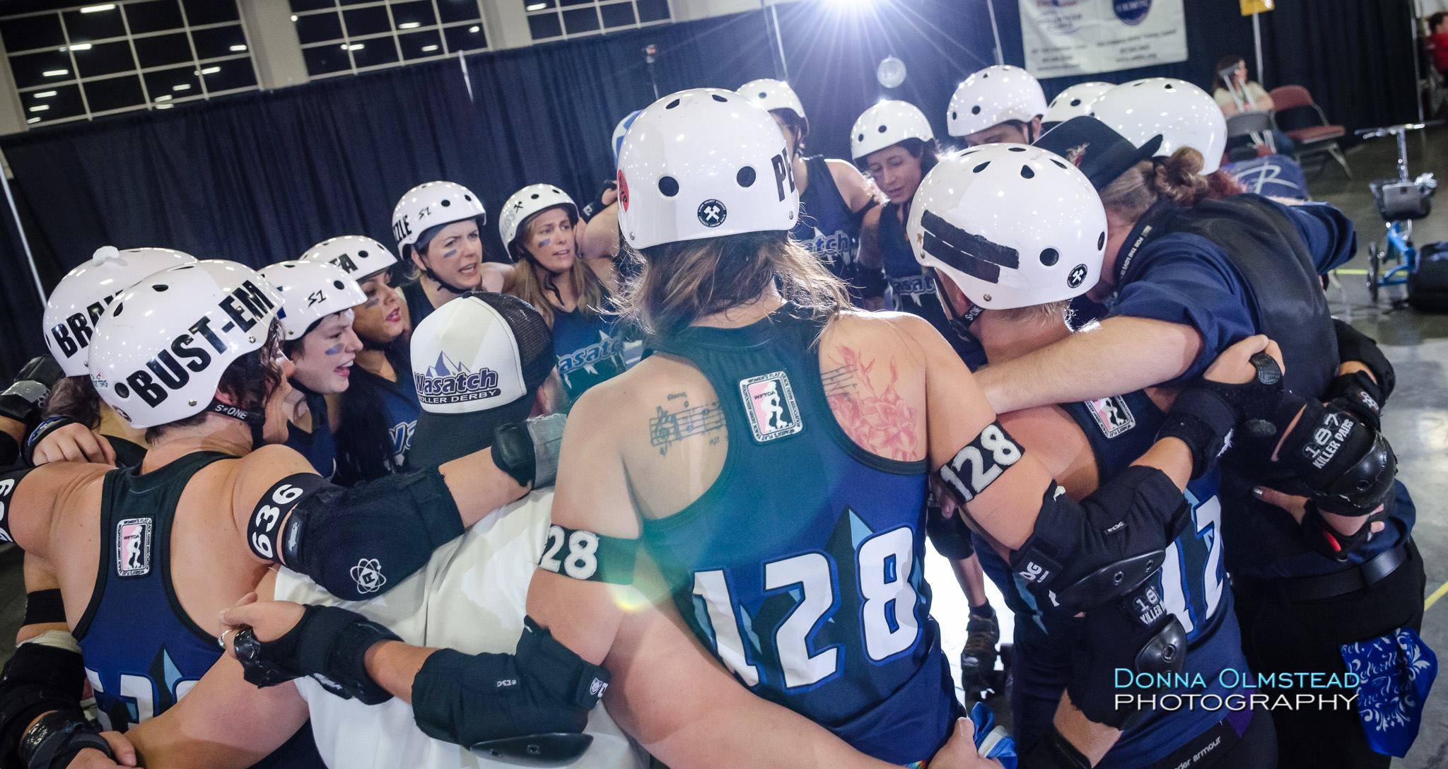 Become a part of Wasatch Roller Derby! Photo: WRD huddle, 2015.